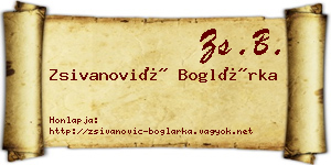 Zsivanović Boglárka névjegykártya